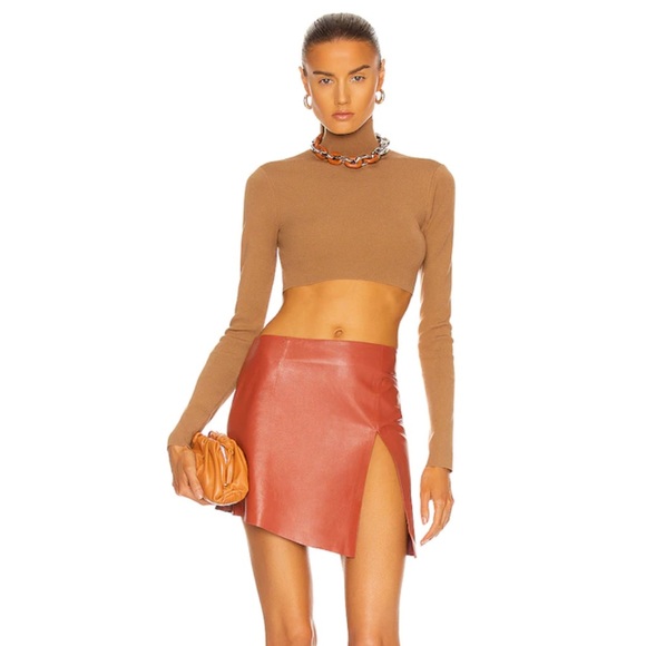 ZEYNEP ARCAY LEATHER STRAP CROPPED TURTLENECK, SZ IT/40 FR/36 US/2-4 - Picture 11 of 14